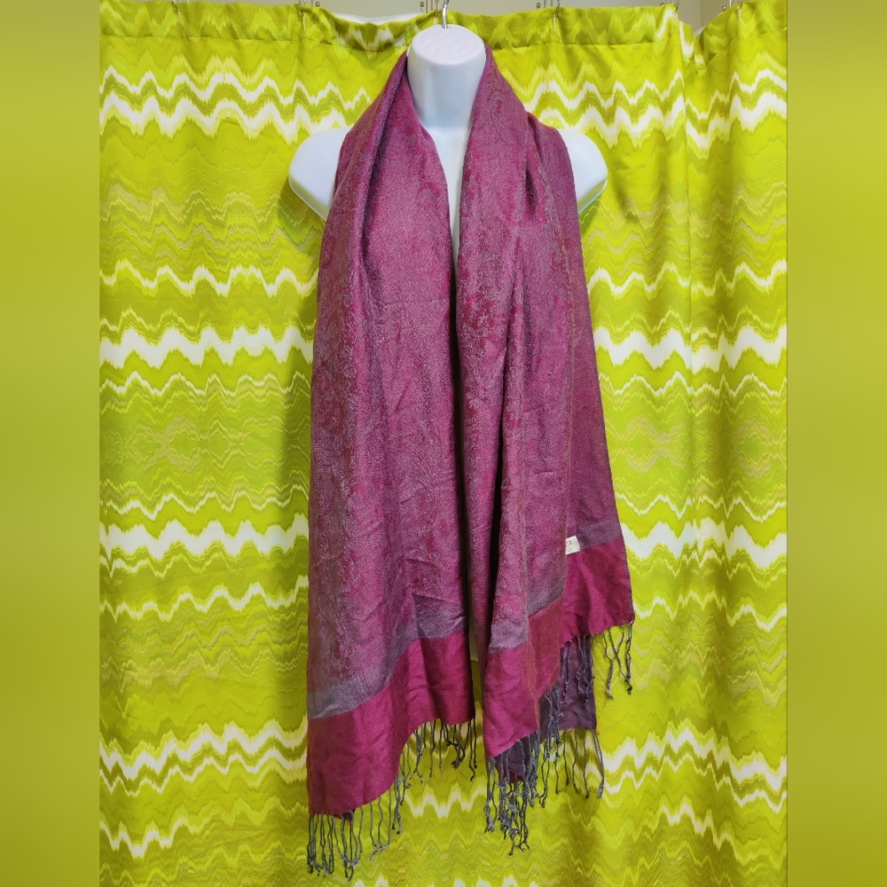 Dusty Rose And Blue Grey Pashmina